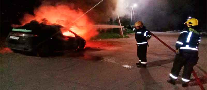 На ул. Советской горел автомобиль
