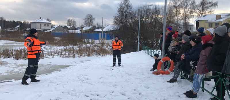На Кукушкином пруду прошли занятия по безопасности во время ледостава