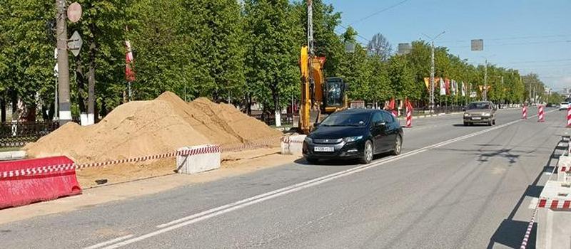 Движение на проспекте Ленина полностью восстановят после укладки щебневого слоя